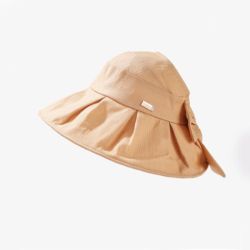 

Универсальная шляпа однотонная с милым бантом женская солнцезащитная шляпа рыбака оранжевый