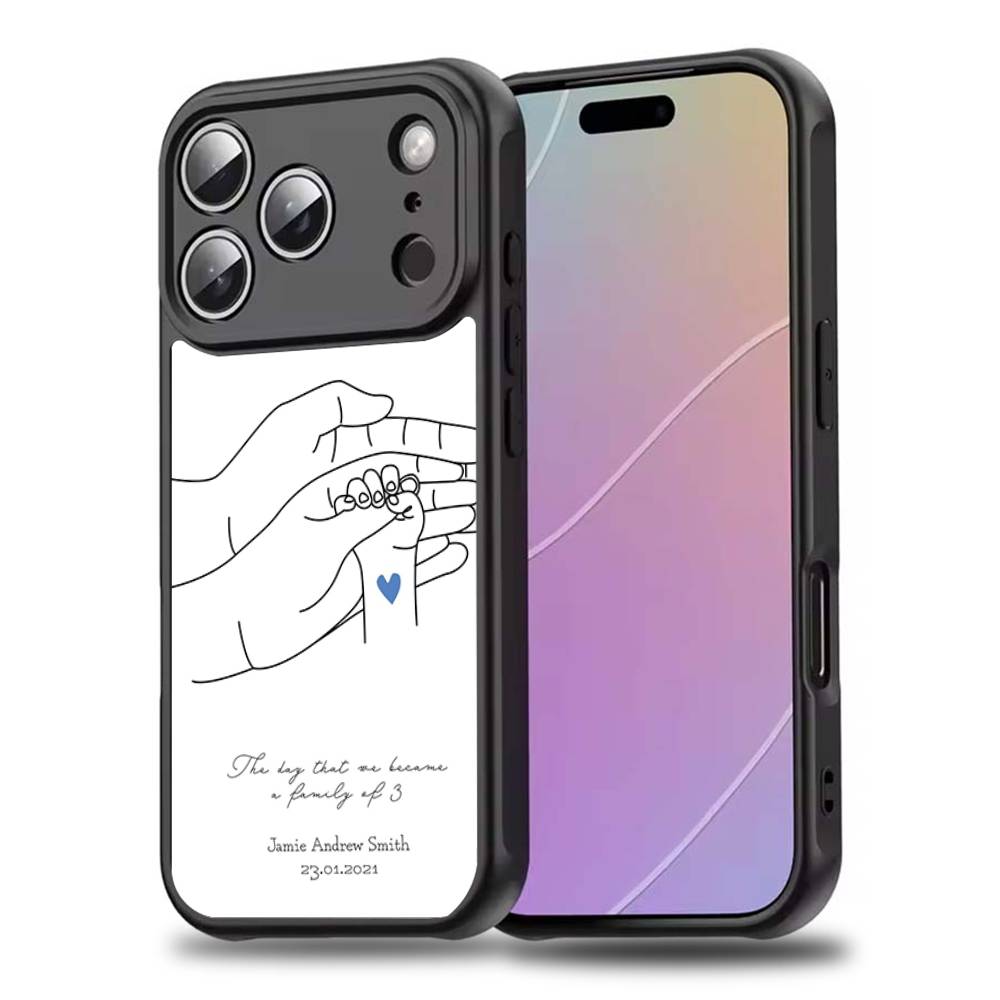 Mom daughter Son Dad HandS Phone Case For iPhone 17,16,15,14,13,12,11,Pro,Max,Plus,Mini,SE4,E For Magsafe Wireless Charging