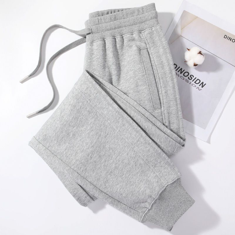 

Темно-серые хлопковые спортивные штаны женские 2025 весна-осень стильные из чистого хлопка женские спортивные штаны с высокой талией больших размеров женская одежда повседневные брюки Light gray (super good to wear) 3XL