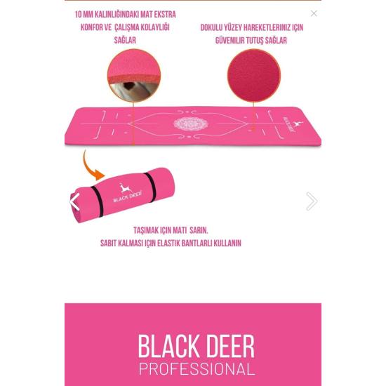 Alignment Yoga Pilates Stretching Mat Exercise Mat 180x55 Cm 10 Mm