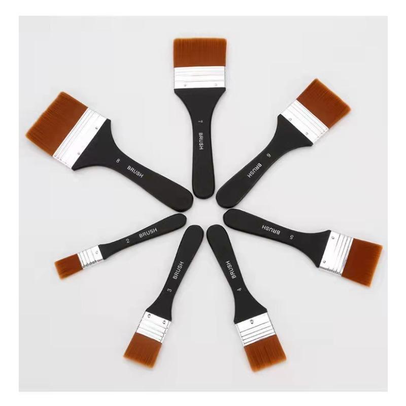 1/4 Stück Malpinsel, Flache Bright-Malpinsel Bastel-Grundierungs-Malpinsel mit Holzgriff für Acryl, Öl, Aquarell