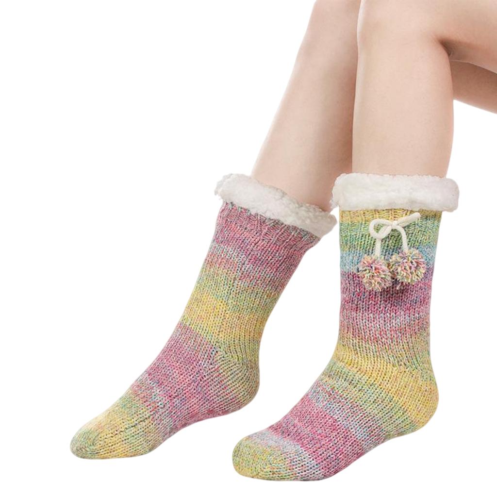 Puszyste Skarpetki Damskie Dziewczęce - Zimowe Ciepłe Do Spania Pluszowe Wygodne Skarpetki Kapcie