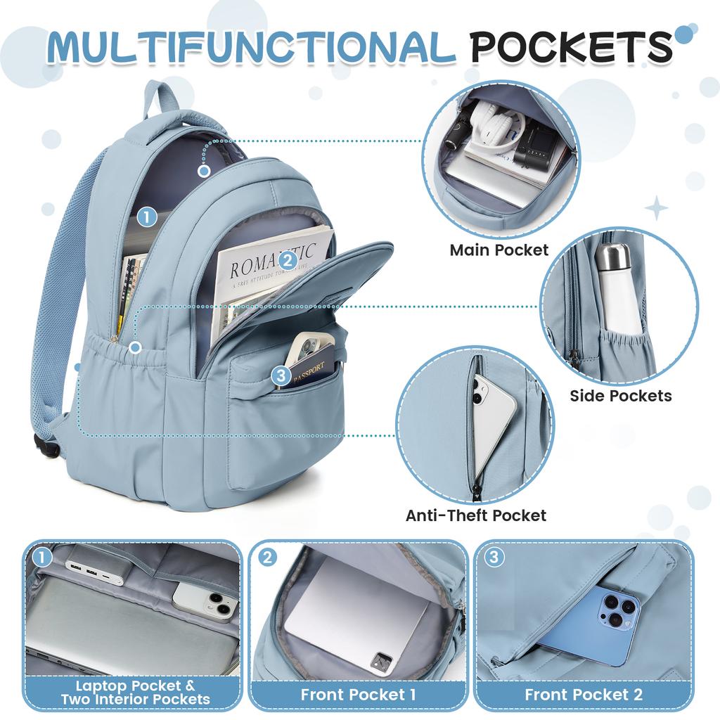 New Fashionable High Capacity College Backpack, Trendy Laptop School Bag, Cute Girl Travel Book Bag High School Casual Backpack