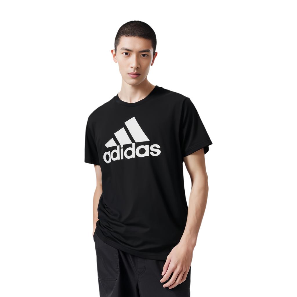 Adidas T Shirts Men's Black Crew Neck Moderate Straight Fit FJ6230