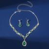Vintage Brautschmuck Set Wassertropfen Damen Schmuckset Klassische Kristall Tropfen Halskette Damen