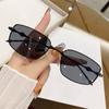 Square Irregular Trend Small Metal Frame Sunglasses Korean Version High-end Retro UV400 Anti-ultraviolet Shades Glasses