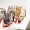 Shangqi Premium Amber Hexagonal Glass Cup with Handle