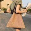 Damen Taschendesign Gewebte Tasche Hochwertiges Gefühl Große Kapazität Schultertasche Einfache Tragetasche Damen