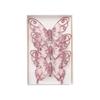 Set of 3 Glitter Butterfly Christmas Ornaments Clip-On Decorative Artificial Butterflies for Tree and Holiday Scene Decoration