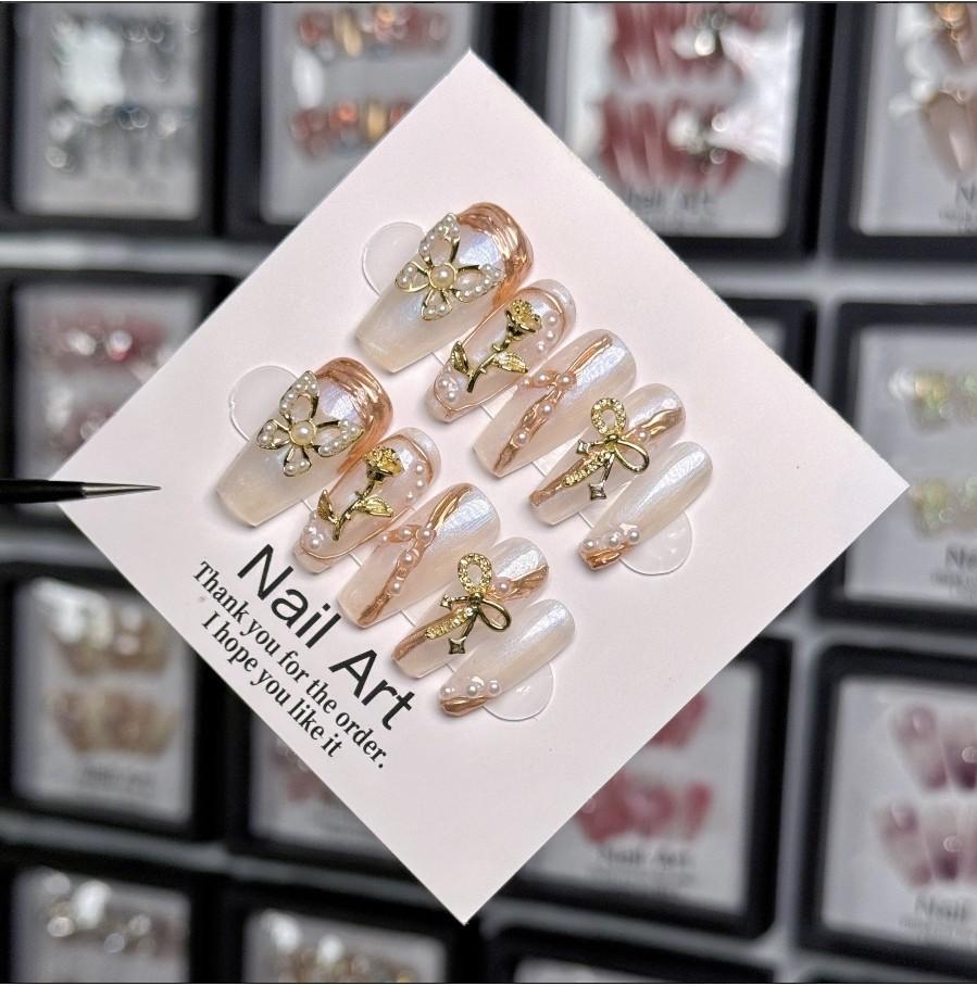 Piece Rose Nail Butterfly High Quality Handmade Hail Art Finger Medium