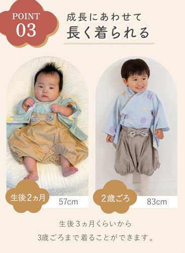 Keratta Baby Hakama, Separates Set für Jungen und Mädchen, Größen 60, 70 und 80 (b. Drachen (Grün), Größen 60-80)