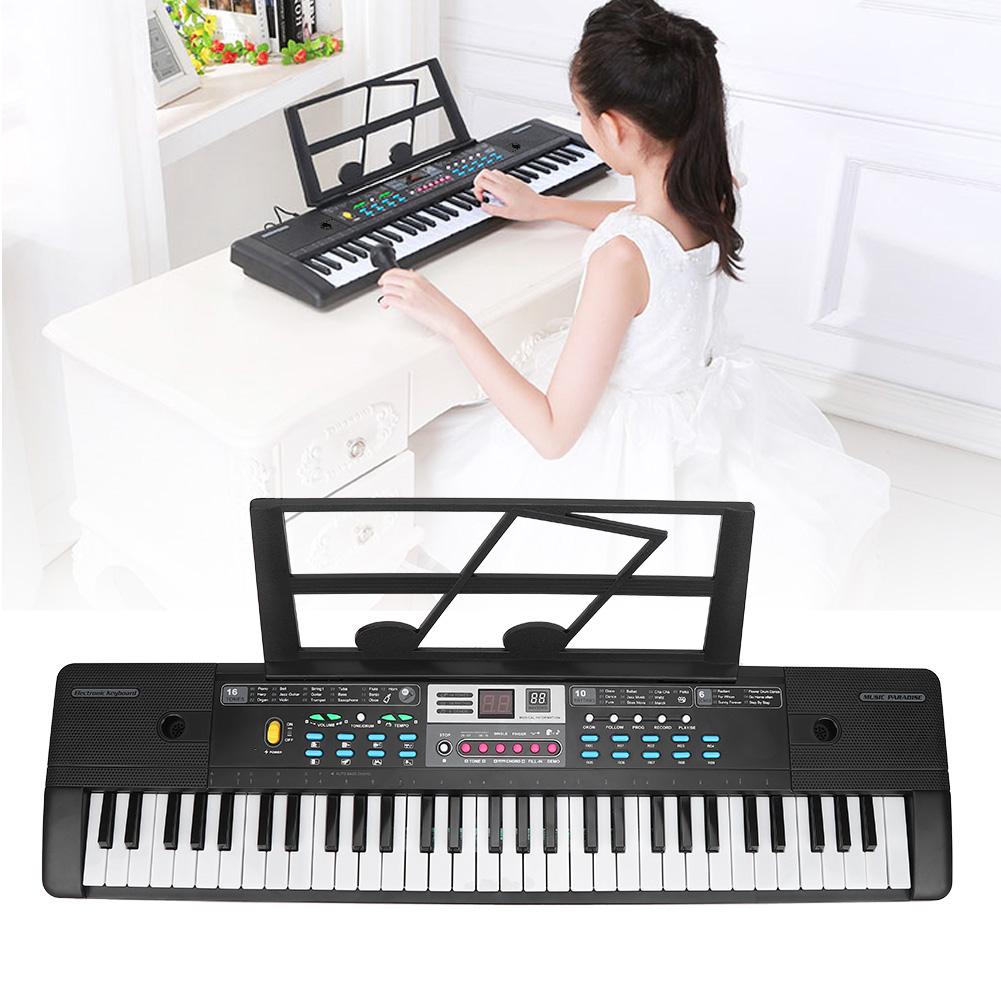 Electronic Keyboard 61 Piano Keys Children Toys Beginner Microphone Musical InstrumentUniversal USB Power Supply