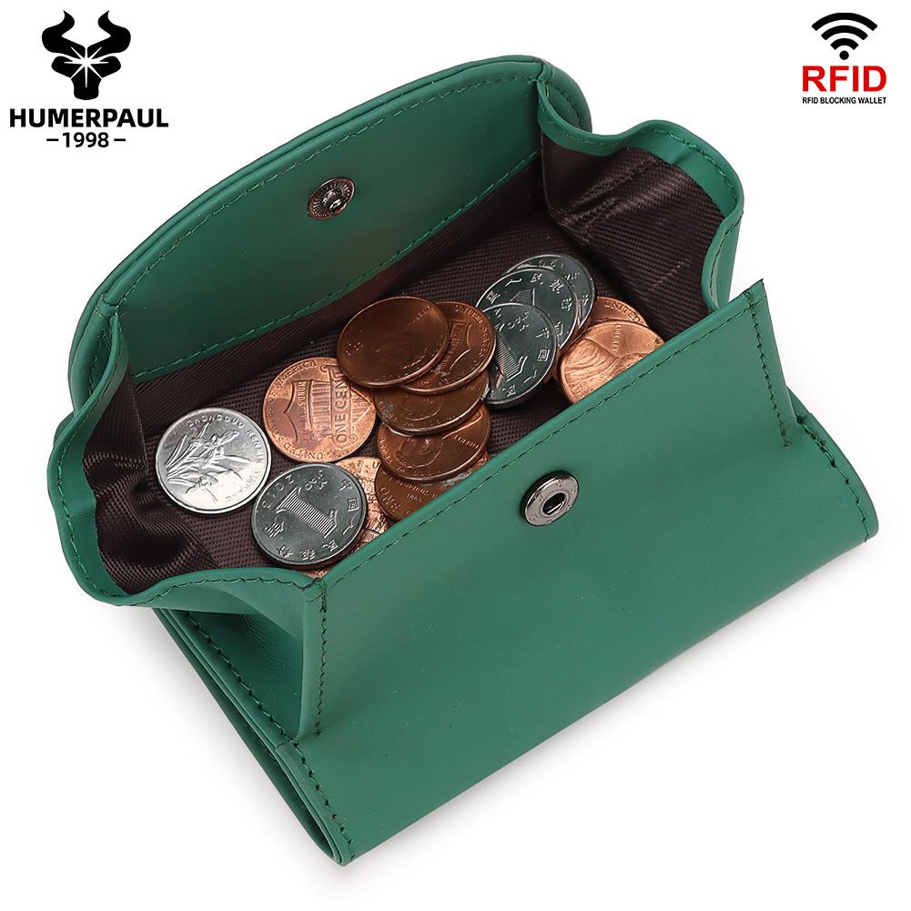 Humerpaul Ladies Clutch First Layer Cowhide Wallet Thin Wallet Large Capacity Coin Bag with Photo Window Coin Purse