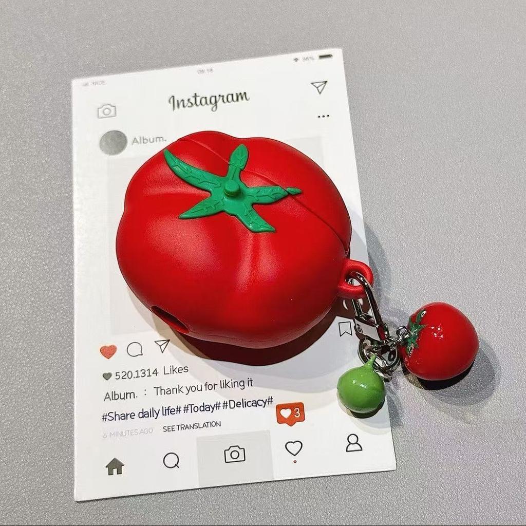3D Tomato Cartoon for Apple Airpods Pro 3 2025 Pro 2 3 4 1 Headphone with Charm Headset Cases Airpod Pro3 Funda With Pendant