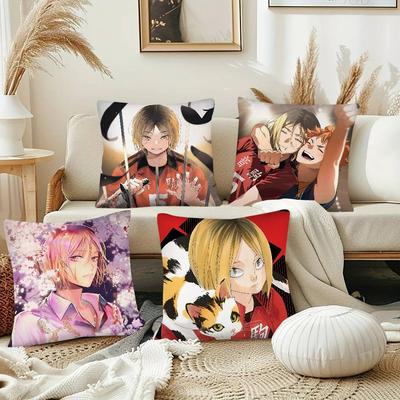 Anime Haikyuu Kozume Kenma Pillow Case Fashion Square Pillowcase Bedroom Sofa Room Ins Decoration Leisure Cushion Cover