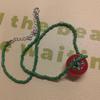 Cute Tomato Collarbone Necklace for Dopamine Sweet Cool Tomato Pendant Choker Multilayer Beaded Necklace Jewelry Gift