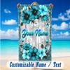 Floral Garden Theme Beach Towel Personalized Custom Name & Text Soft Quick Dry Beach Towel for Swimming Travel
