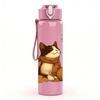 1PC Autumn Cat With Pumpkin 750ml Color Plastic Sports Water Bottle Leakproof Flip Straw Lid Suitable for Sports Office Home Use