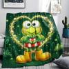1PC Keroppi  Print Flannel Blanket, High Quality All Seasons, Home Decor, Warmth and Comfort, Perfect for Christmas Gifts