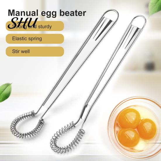 Milk Frother Egg Mixer Sturdy Good Elasticity Stainless Steel Stick Blender Hand Held Spring Whisk for Kitchen