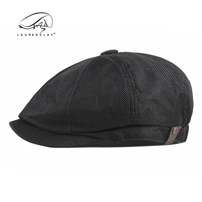Adjustable Weave Linen-Like Cotton Newsboy Hat Male Cabbie Hunting Cap Irish Flat Cap for Men