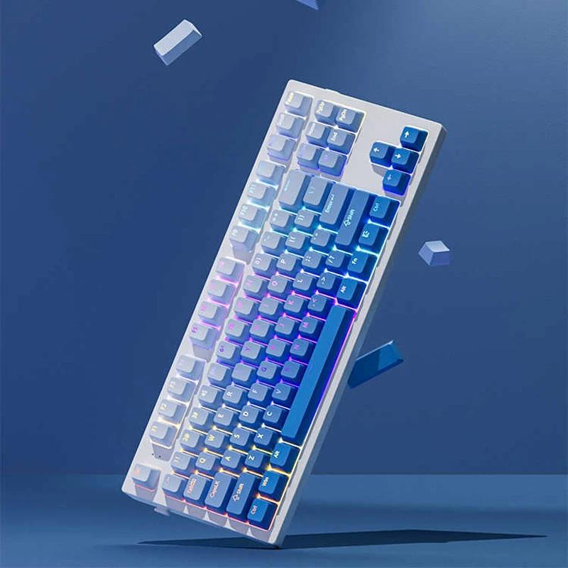 Xiaomi 130+ Keys Gradient Blue Shine Through Keycaps OEM Profile RGB Backlit PBT Double Shot Keycaps for MX Switches Gaming Keyboards
