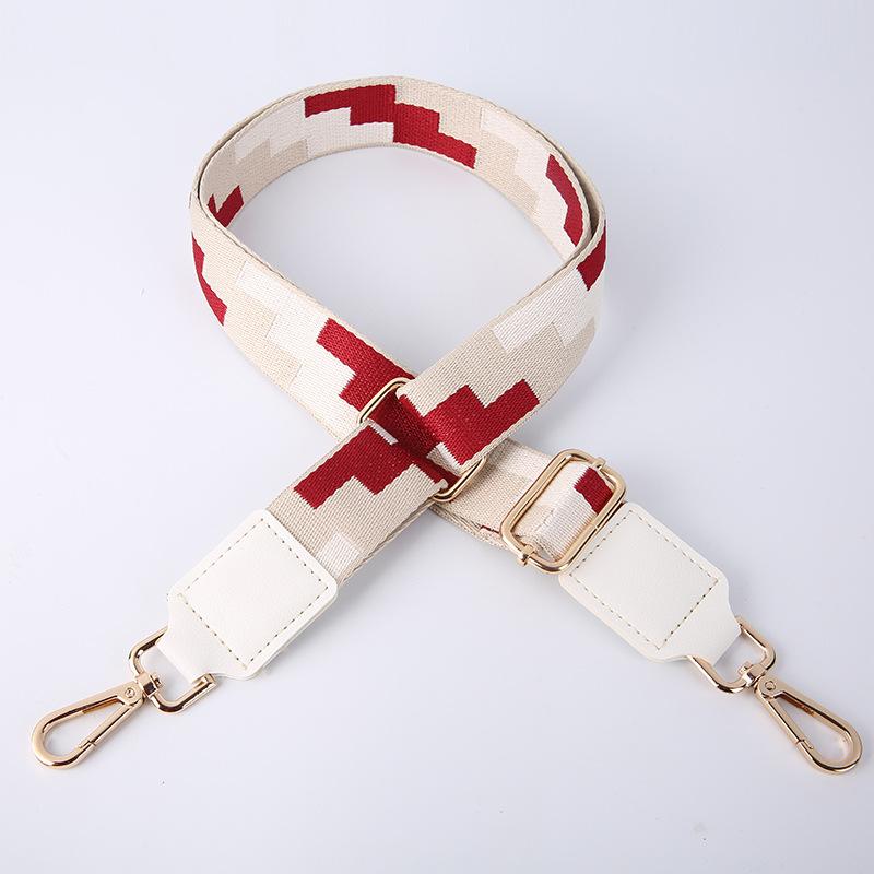 New Fashion Personalized Square Ethnic Style Bag Strap 38mm Adjustable Shoulder Strap Woven Polyester Bag Shoulder Strap