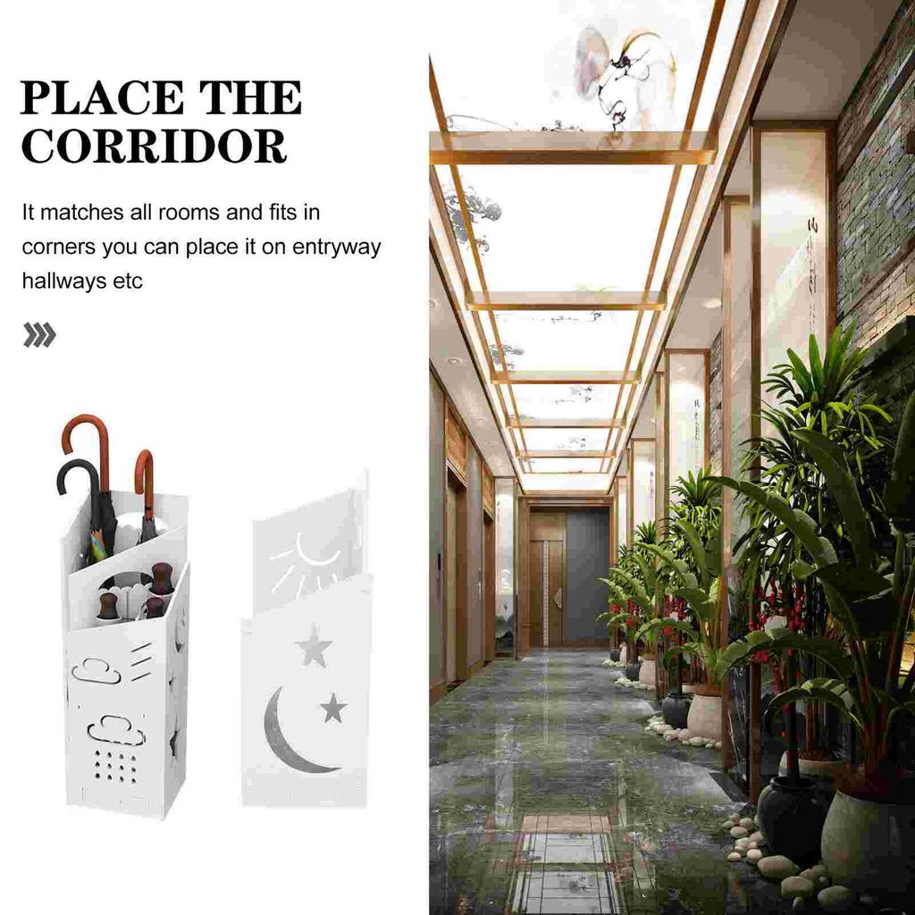 Umbrellas for Rain Storage Rack Folding Stand Long Holder White Classroom Bucket