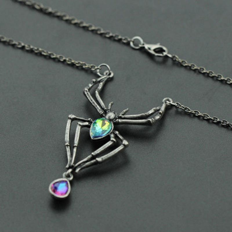 Black Spider Gothic Punk Retro Pendant Necklace Women 's Jewelry
