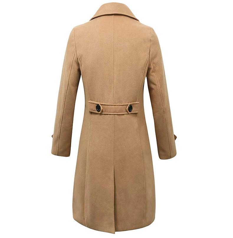 Men's Multi-color Wool Mid-length Windbreaker Coat