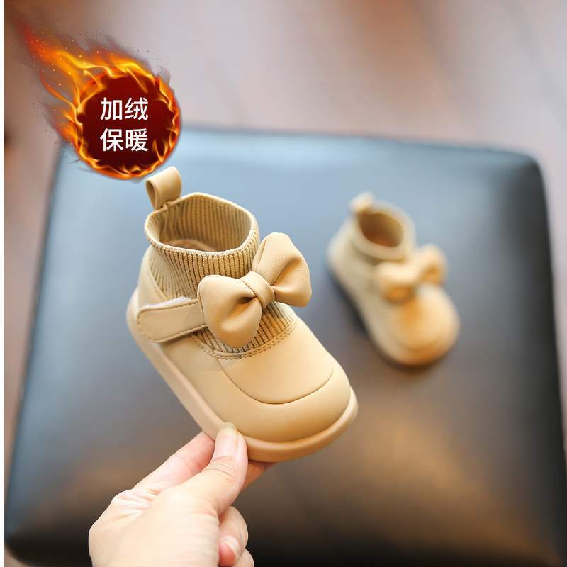 Autumn and winter children's foreign style boots baby girl shoes children's versatile socks boots girls short boots new girls small leather boots