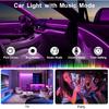 Interior Car Lights, 9 In 1 Car LED Strip With Wireless APP/RF Remote/Button Control, 16 Million Colors Ambient Lighting Kit With 5 Fiber Optic LED