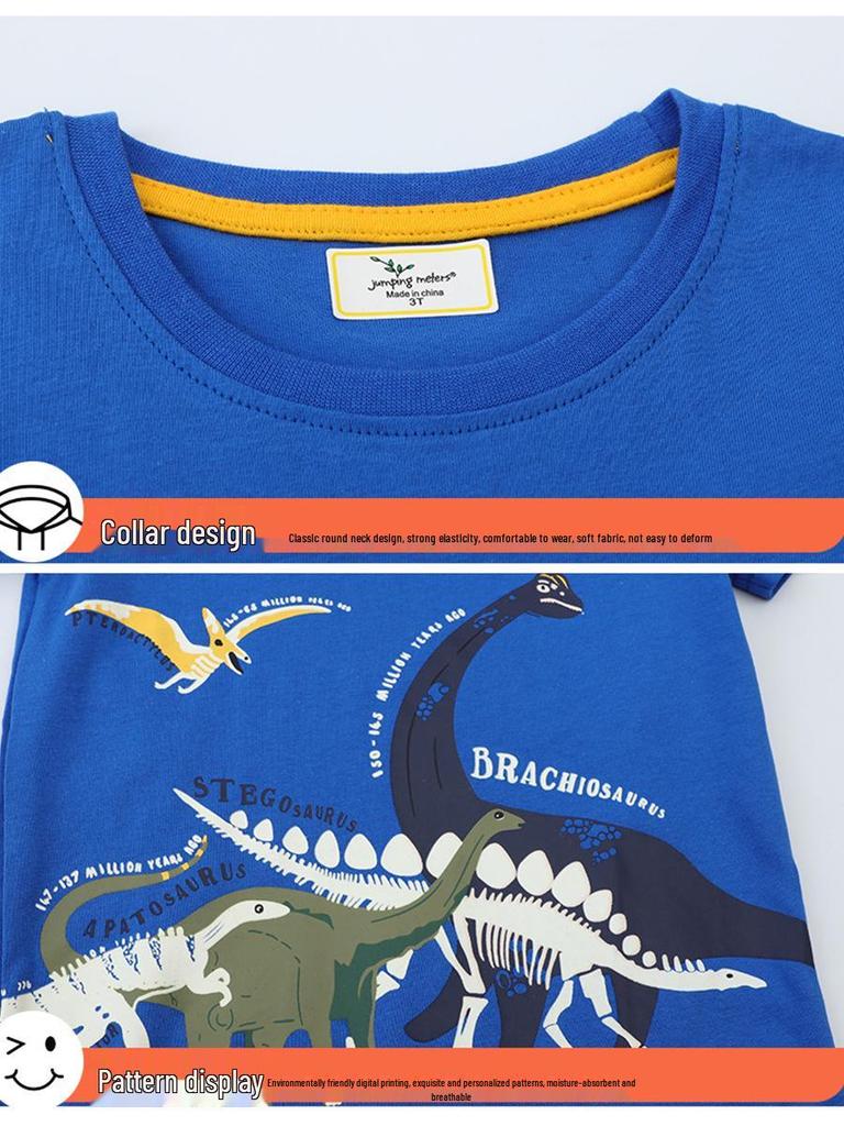 Glow-in-the-Dark Dinosaur Short-Sleeve T-shirt for Boys - European & American Style, Spring/Summer Collection