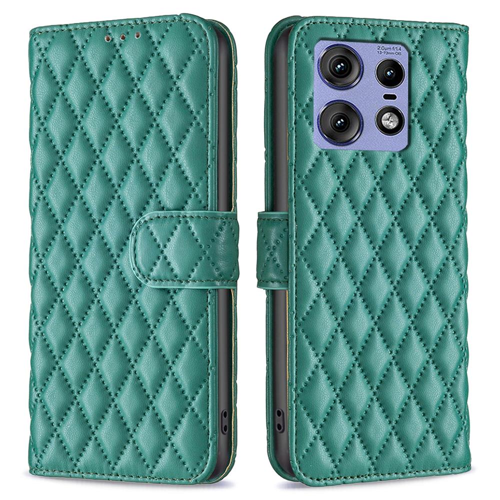 BINFEN COLOR BF Style-14 For Motorola Edge 50 Pro 5G Case Wallet Rhombus Phone Leather Cover