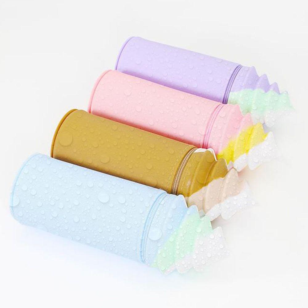 Practical Suction Cup Pen Holder Silicone Stationery Organizer Case Ice Cream Pencil Bag  Office