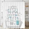 Cartoon Animal Shower Curtain Cute Cat and Dog Bath Curtain with Hooks, Waterproof Shower Curtain, Shower Curtains for Bathroom
