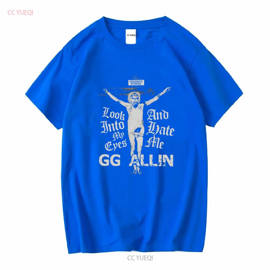 Rare GG Allin Look Into My Eyes Cotton Men T Shirt long or short sleeves vintage Washed Casual Slightly Stretched