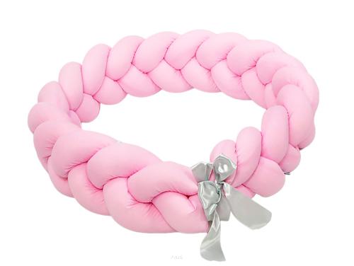 Braided cot bumper 210cm (pink)