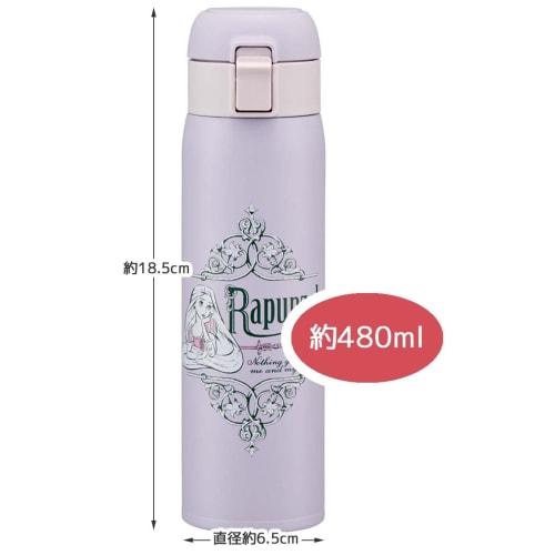 Skater Thermal/Cold Stainless Steel Mug Bottle 480ml One Touch Open Disney Rapunzel STOT5-A