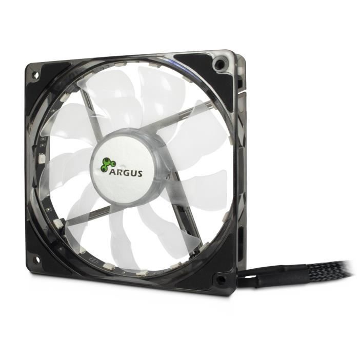 Ventilateur - Inter-Tech - L-12025 Aura - 12 Cm - 1500 Tr/min - 30 dB - Noir Multi