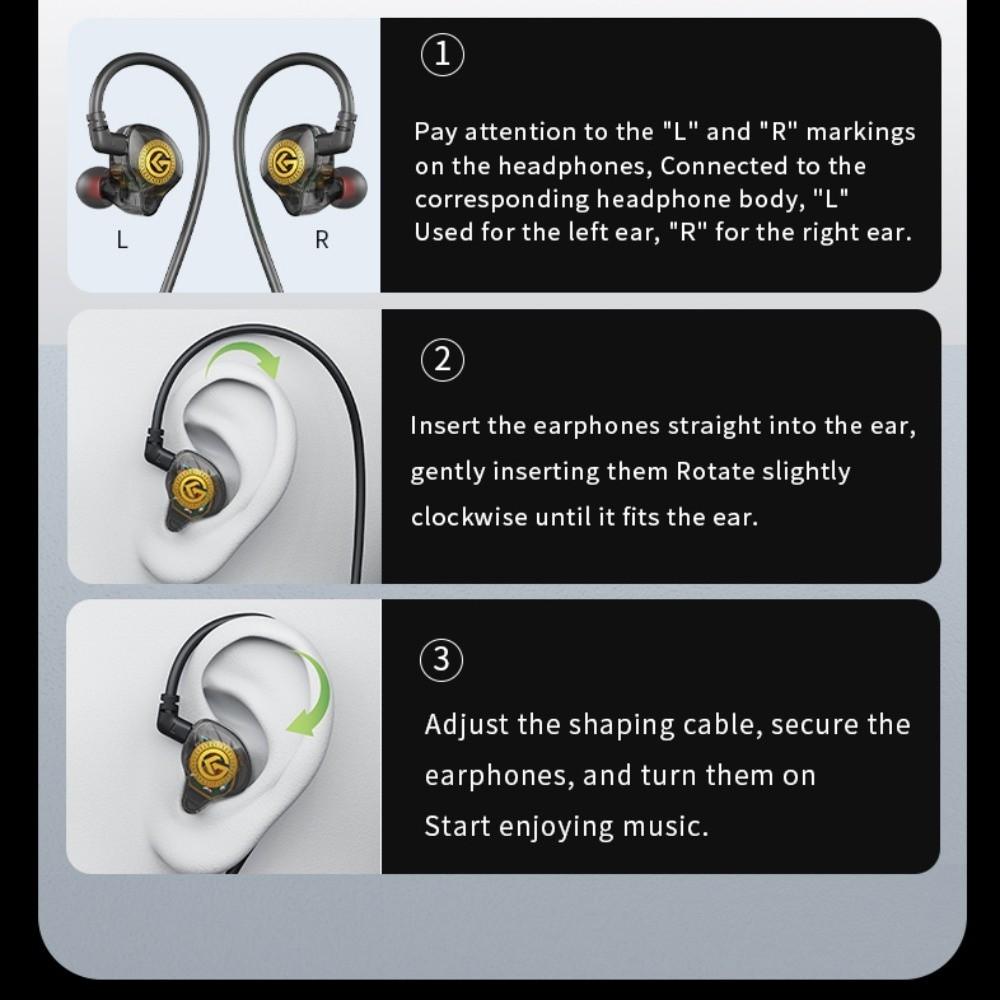 in-Ear Wired Earphone Elbow Earpiece Headset Wired Headset  Mobile Phone/Tablet/Computer