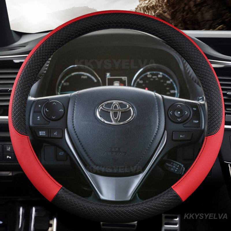 Car Steering Wheel Cover Leather For Toyota E'Z RAV4 2013- Corolla 2013-2017 Scion iM 2016 Auris 2013-2016 Auto Accessories