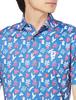 FootJoy Modern Classic Jungle Leaf Print Short Sleeve Golf Shirt, Men's Sapphire, XXL (FJ-F23-S02)