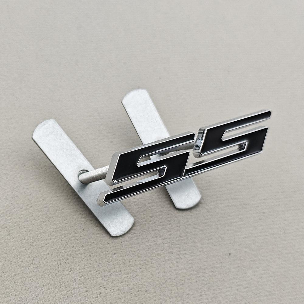 New Car Styling Badge 3D Metal SS Logo Front Grill Emblem Fender Trunk Sticker Decal Accessories For Chevrolet Camaro Silverado