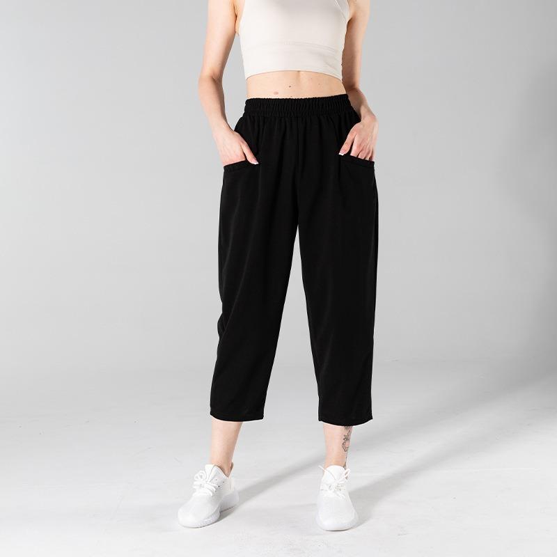 Women S Plus Size Straight Leg Thin 3 4 Length Casual Pants