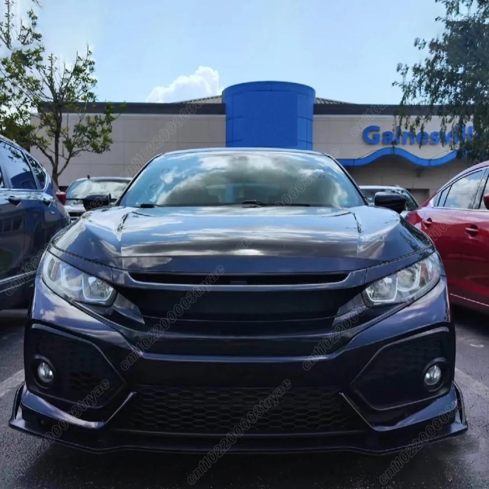 For Honda Civic X FC FK 10th Gen 2016 2017 2018 2019 2020 2021 Car Front Spoiler Splitter Lip Body Decoration Modification Kit