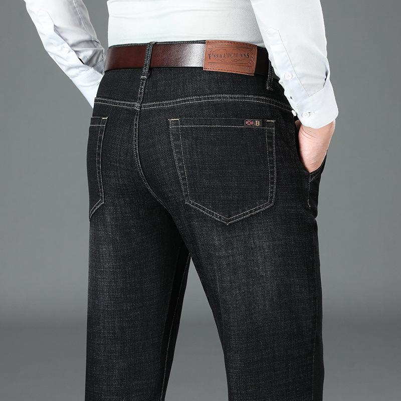 

Новые джинсовые весенние роскошные деловые мужские длинные брюки, удобная одежда с высокой талией, мужские брюки 28