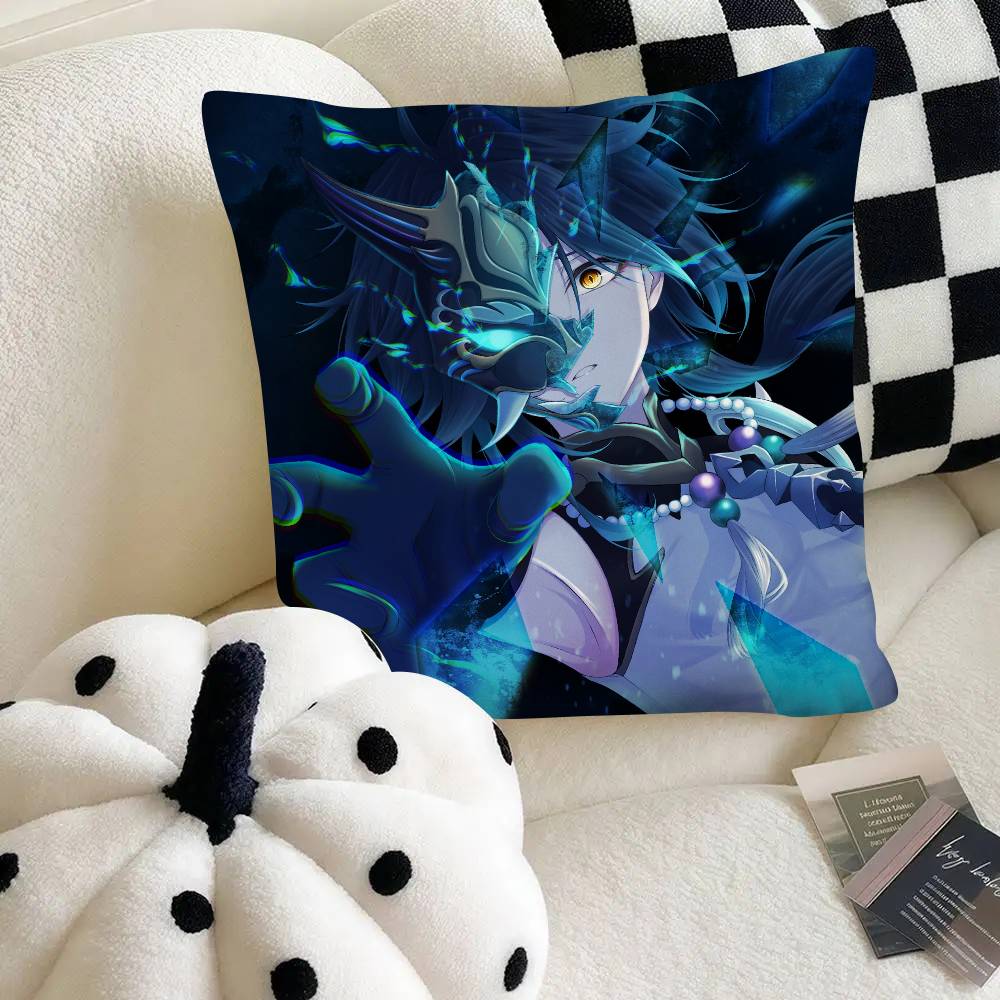 Spiel Anime Genshin Impact Xiao Kissenbezug Mode Quadratischer Kissenbezug Schlafzimmer Sofa Raum Ins Dekoration Freizeit