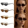 Retro Oval Sunglasses for Women Chic Cat Eye 90s Sunnies Lightweight Narrow Shades Trendy UV protection Sun Glasses