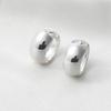 Mon Choix Silver Bold Ring One-Touch Earrings